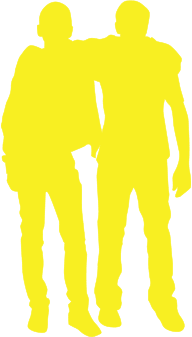 graphic of 2 figures with arms around each other