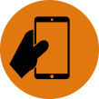 icon of hand holding phone